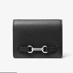 Michaels Kors Carson Small Pebbled Leather Wallet in Black